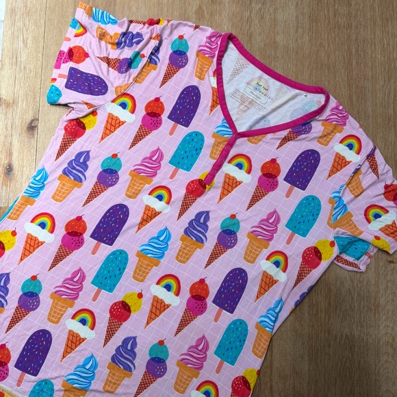 (Set of 2) Little Sleepies Women's Short Sleeve Pajama Tops M - Picture 3 of 6